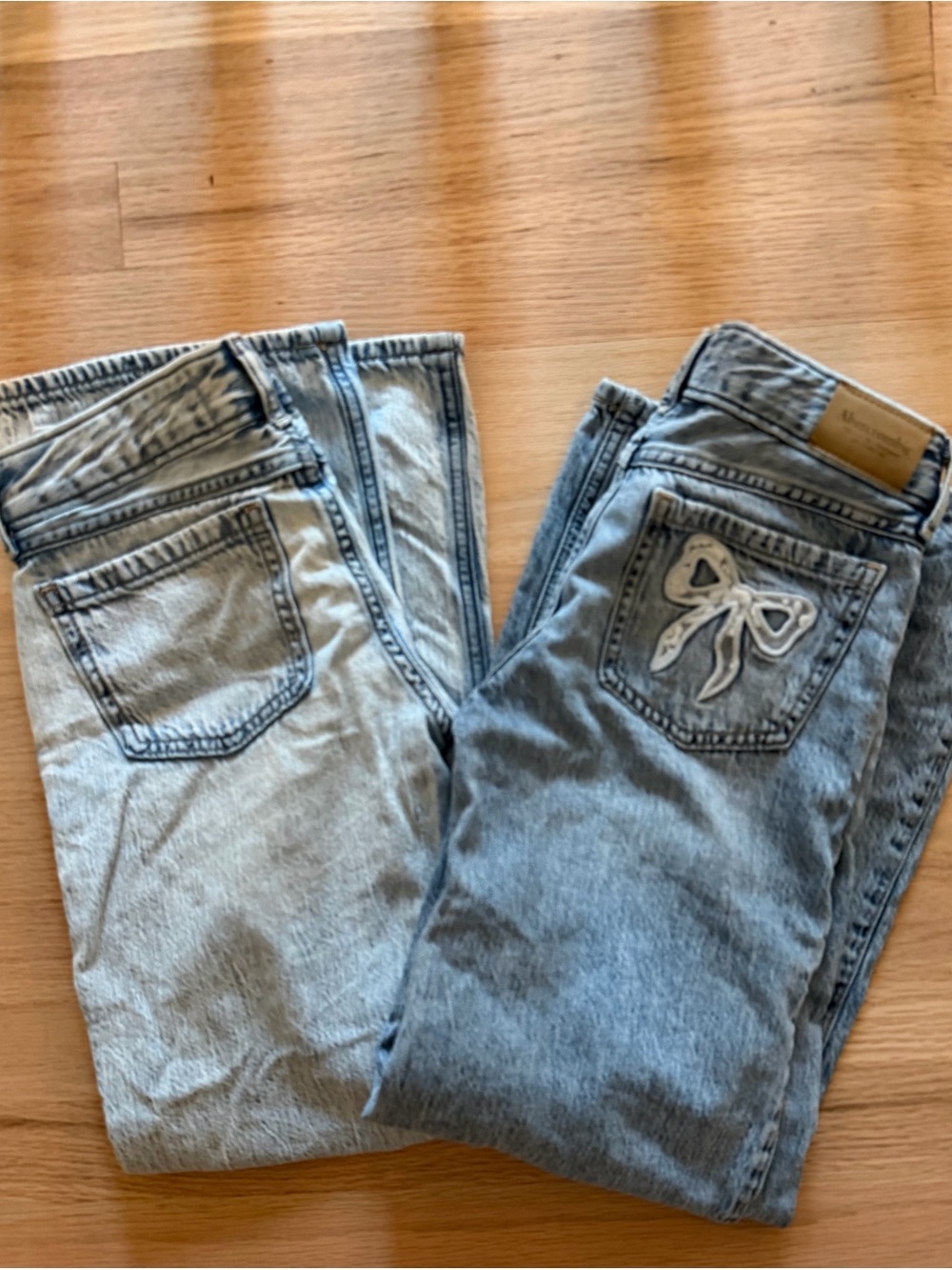 abercrombie kids Light Blue Denim Jeans with Embroidered Bow